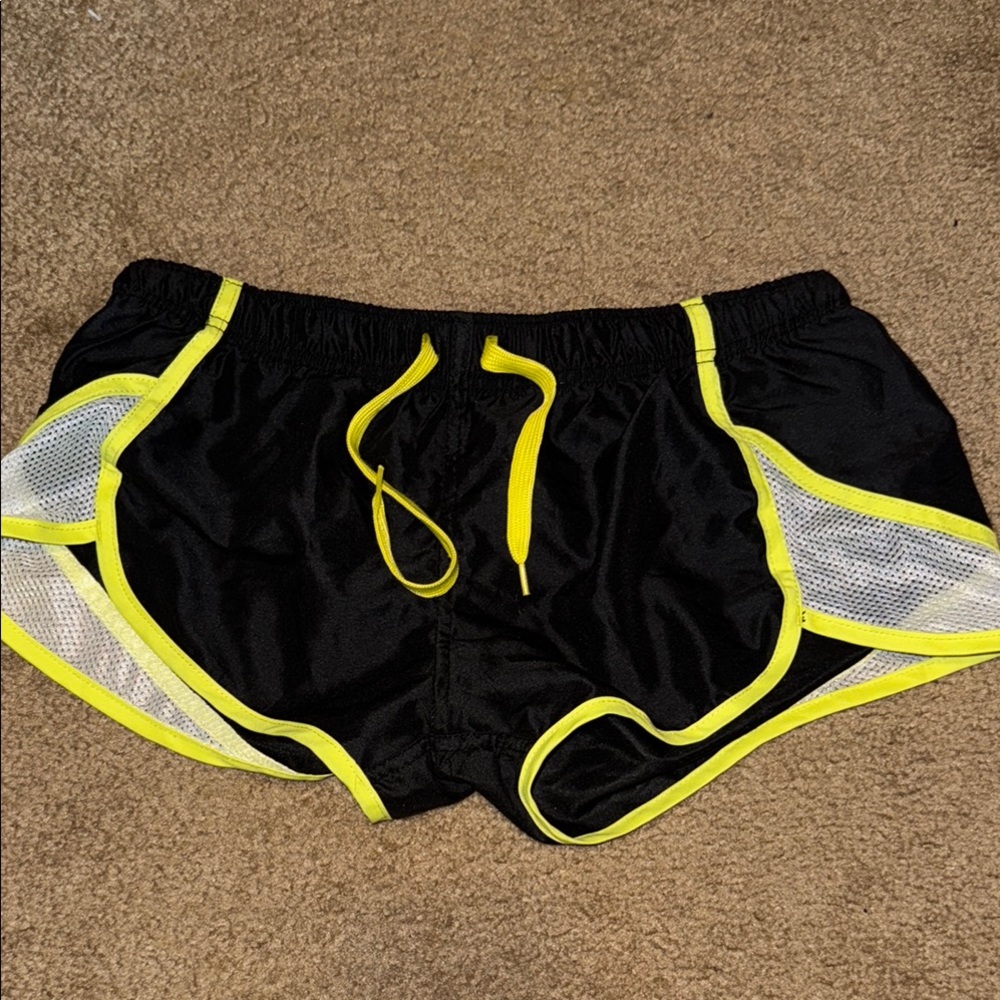 Black and Yellow Athletic Shorts